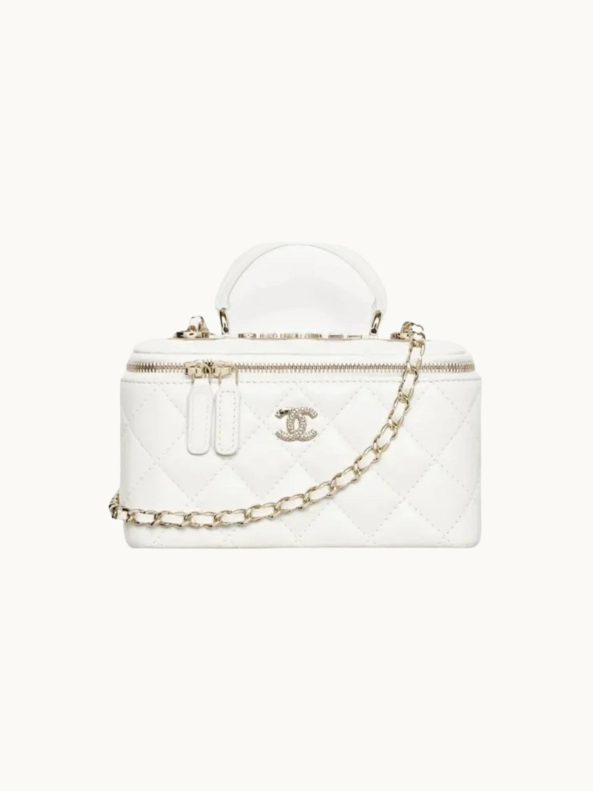 TOP HANDLE VANITY WHITE BAG